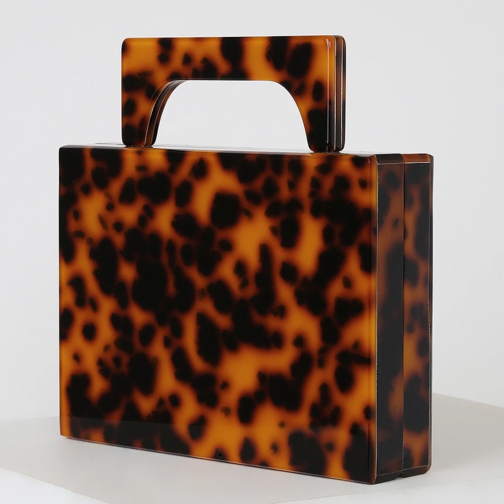 NWT - Lulus Tortoise Acrylic Box Clutch